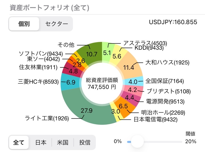 資産ポートフォリオ（個別）