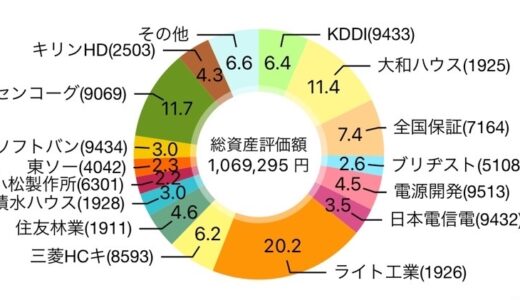 【2024年9月】63株を追加購入して評価損益は1,077,090円（+33,277円）