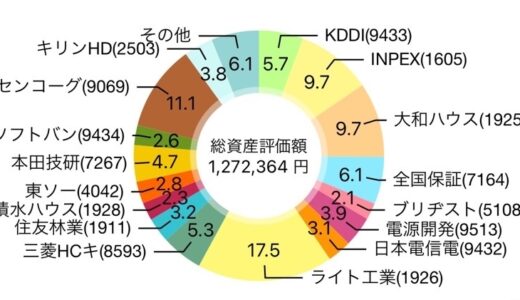 【2024年10月】104株を追加購入して評価損益は1,267,383円（+41,204円）