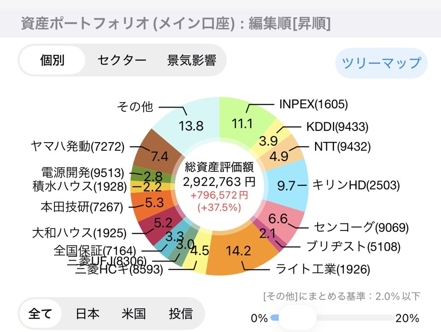 資産ポートフォリオ(個別)